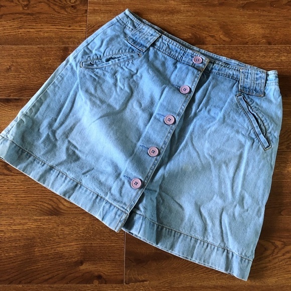 Vintage St. John’s bay 100% cotton button front jean skort in size 10 - Picture 1 of 11
